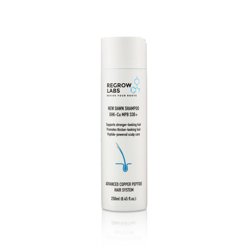 
New Dawn Shampoo sulphate-free copper peptide shampoo bottle for men