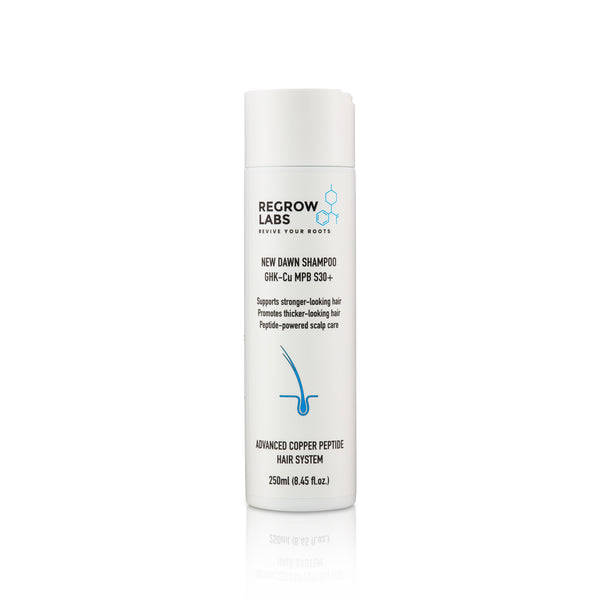 
New Dawn Shampoo sulphate-free copper peptide shampoo bottle for men