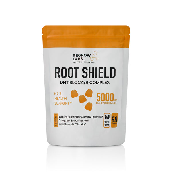 Root Shield Daily Gummies hair health supplement bottle for men